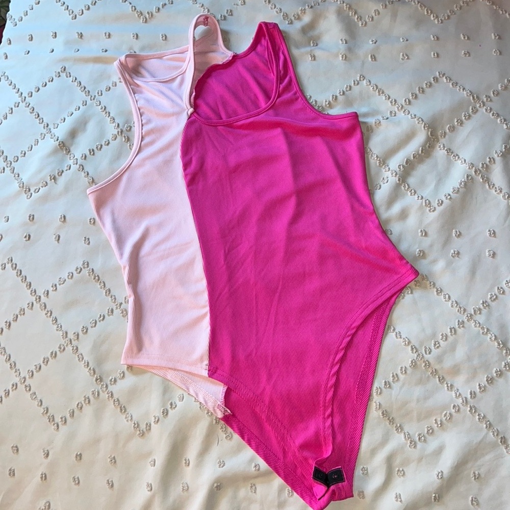 Sleeveless Pink Tank Top BodySuit XL -12